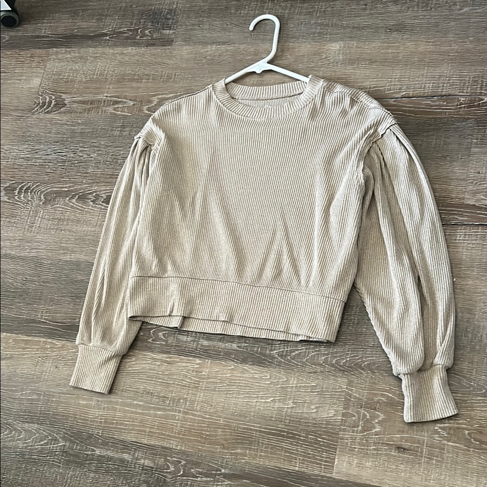 SO Beige Ribbed Sweatshirt